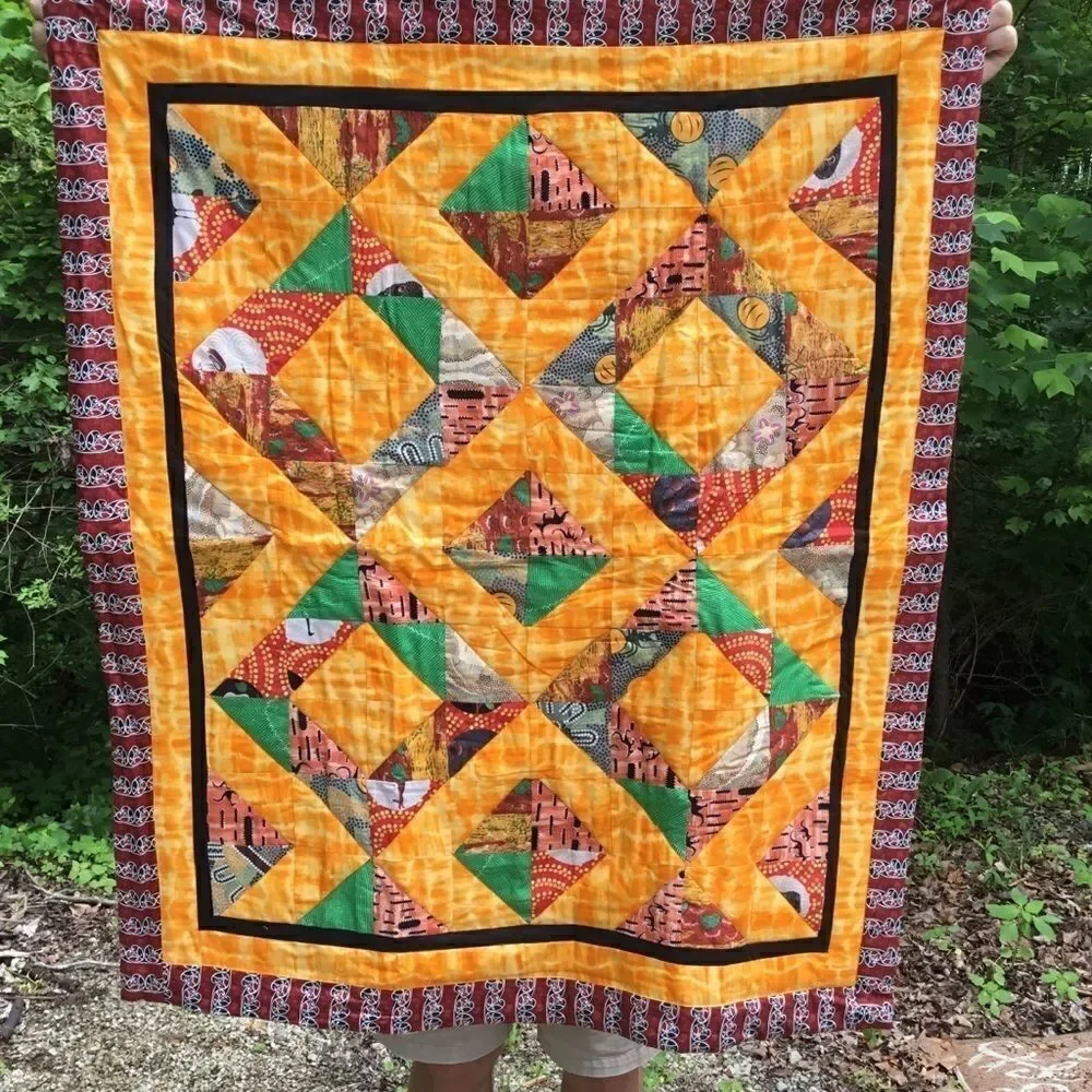 NWT Hand Crafted Australian Aboriginal Print Quilt